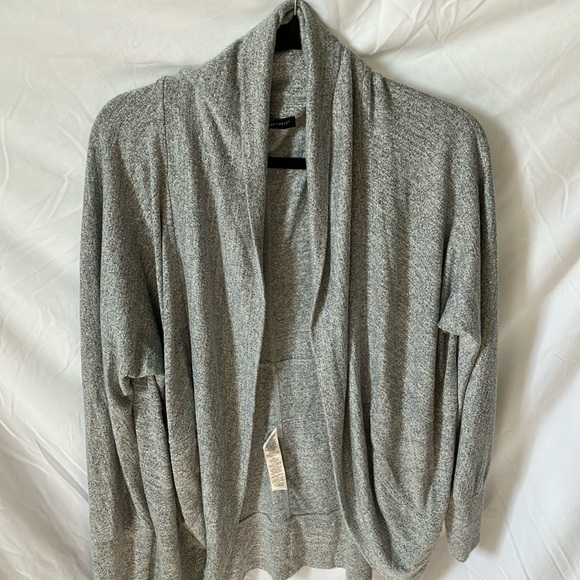 White House Black Market: Silver/Metallic Open Cardigan Sweater- L - Picture 1 of 16